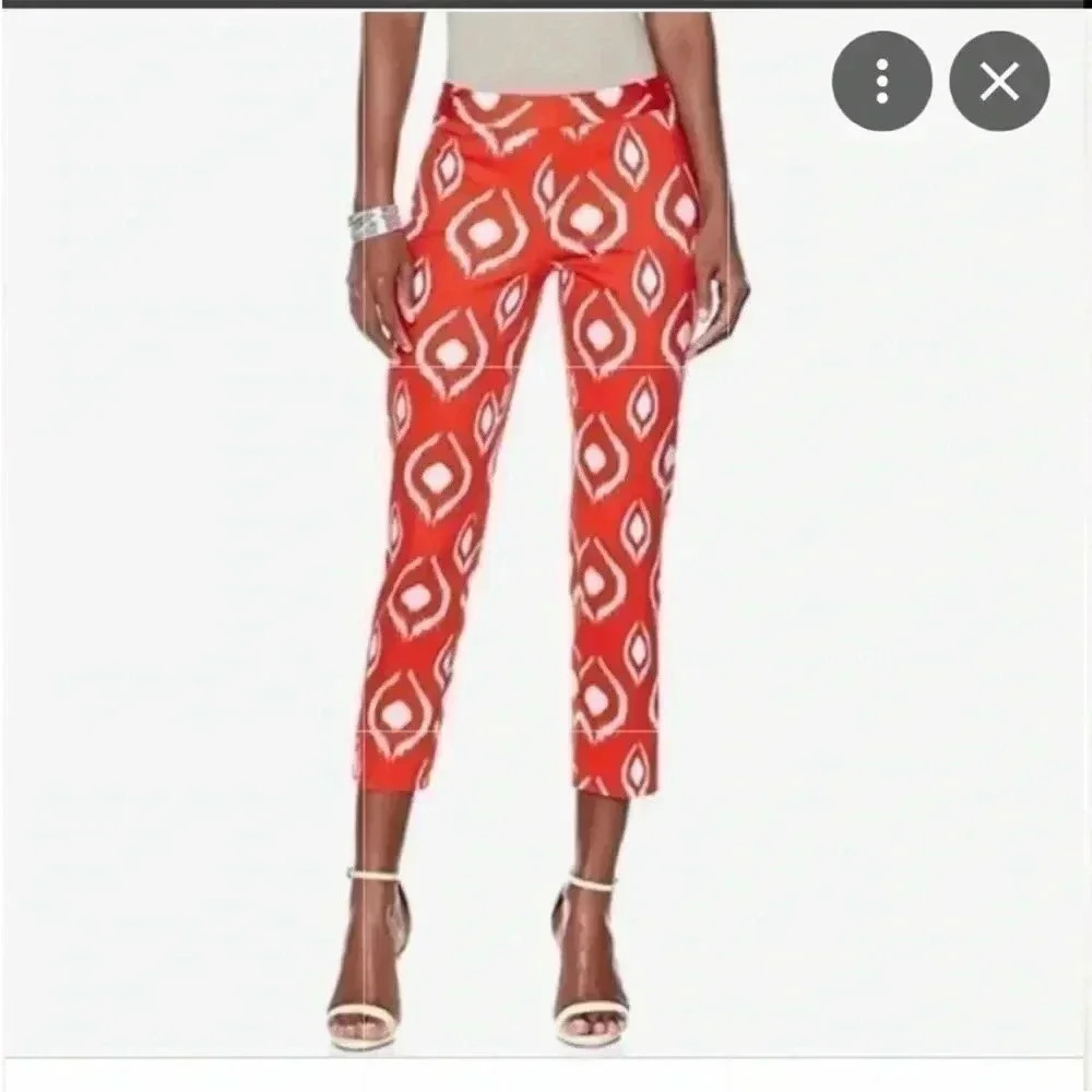 [US10]Natori Ikat Pattern Red Cotton  Crop